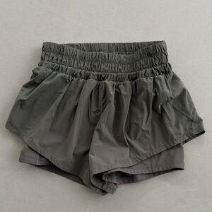 POPFLEX Women's Athletic Shorts - Dark Green